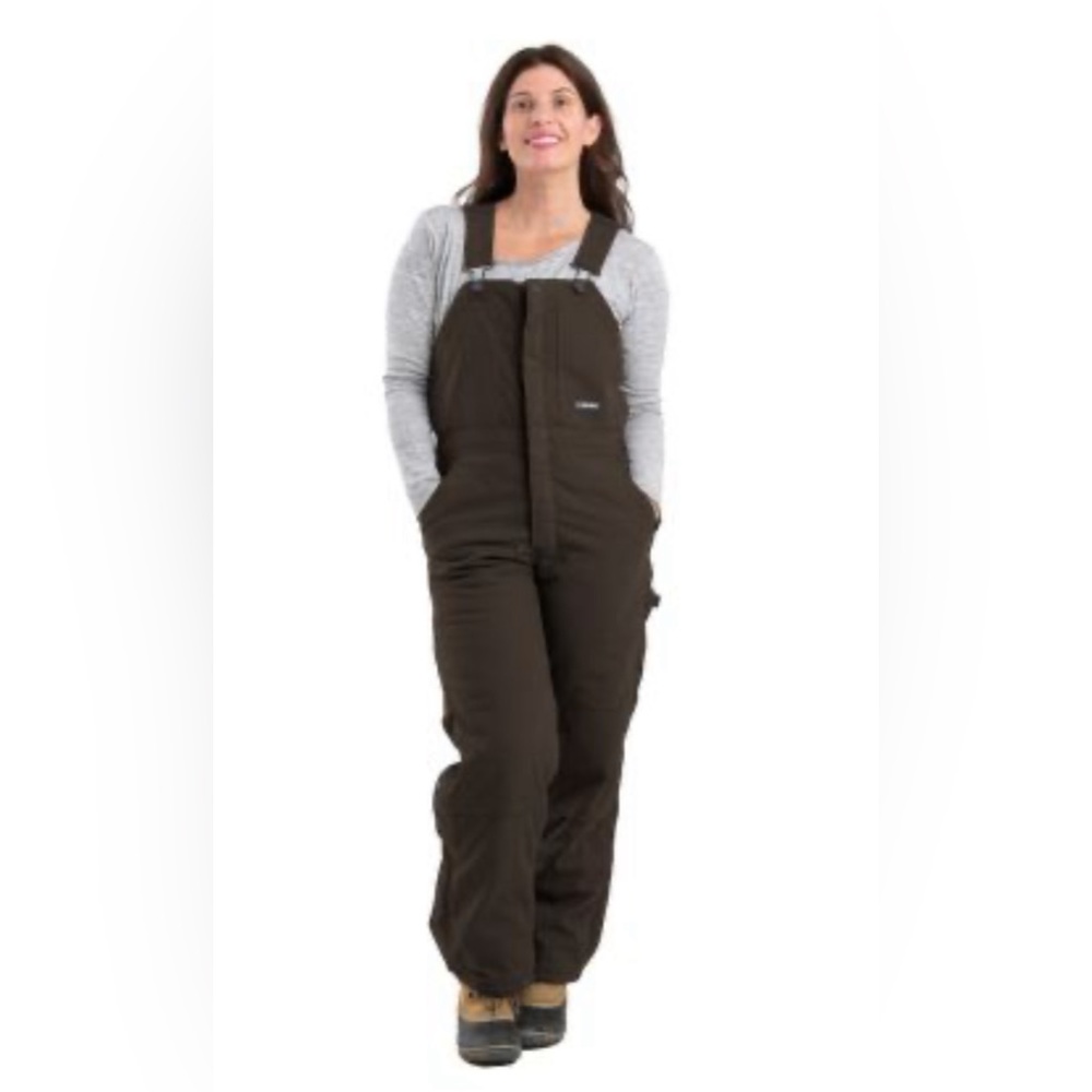 Berne brand insulated women’s overalls. (Brown)